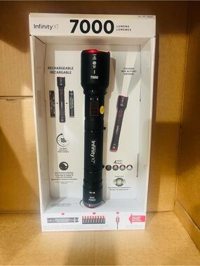 Infinity X1 7000L Dual Power Rechargeable LED Flashlight 7000 Lumen NIB. New.